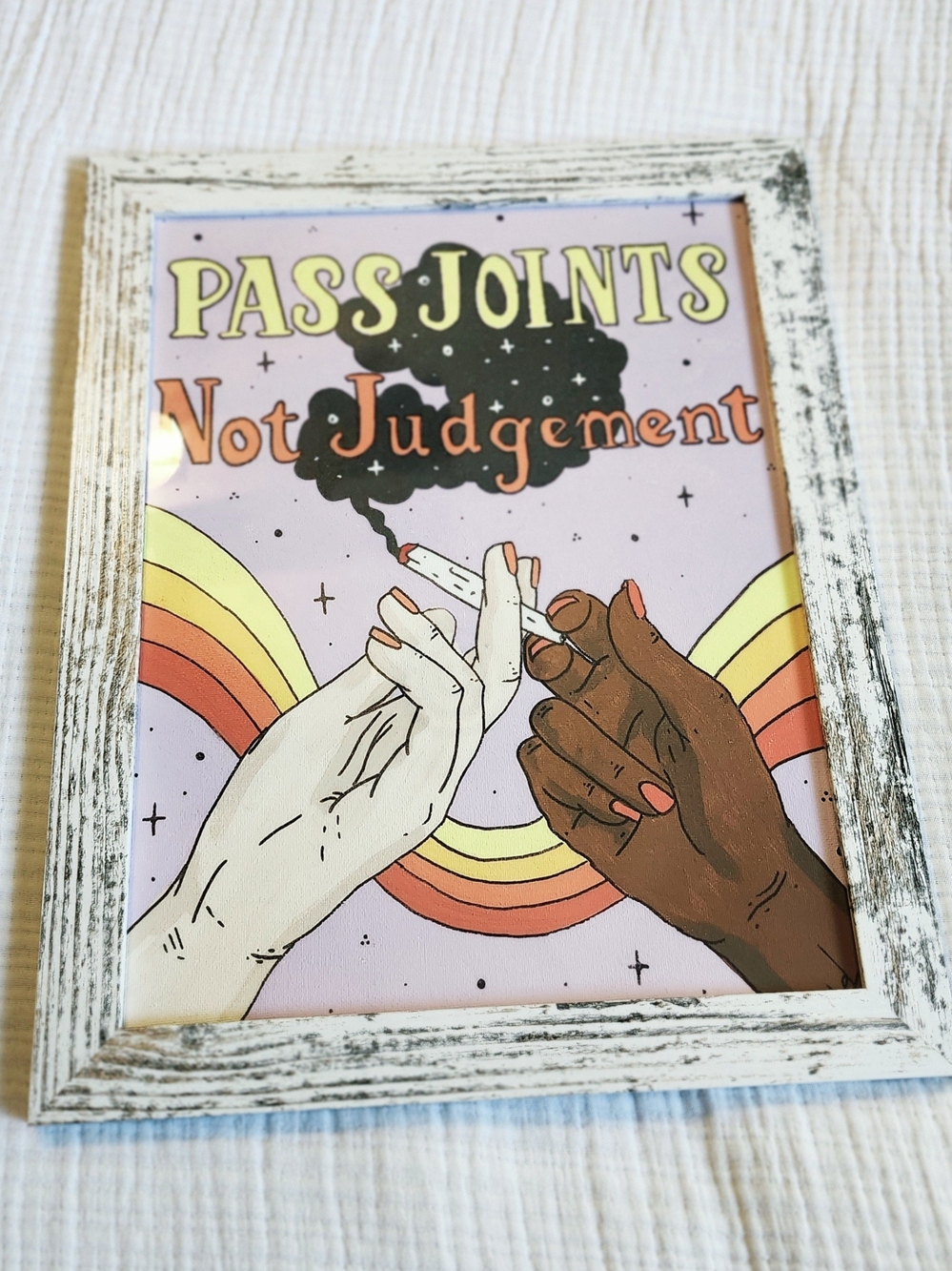 PASS JOINTS Not Judgement Wall Art Painting - Multicolor